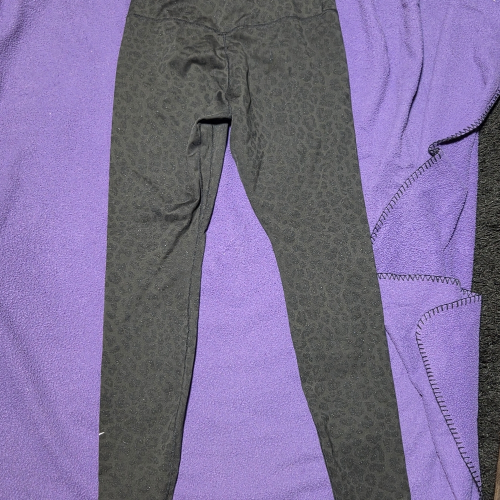 Nike Dri Fit black Sparkle Leopard Print Leggings Small